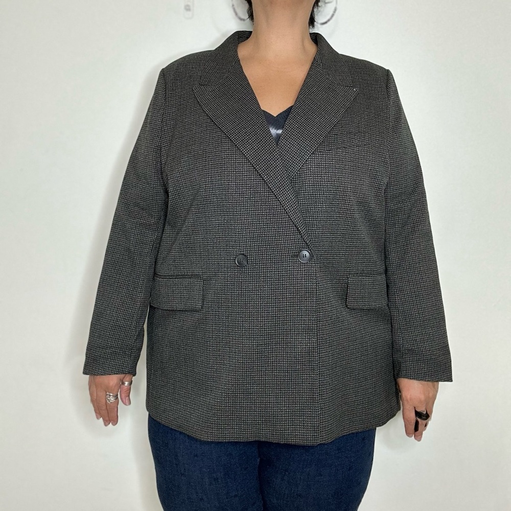 H&M Oversized Houndstooth Print Double Breasted Blazer - Picture 2 of 6
